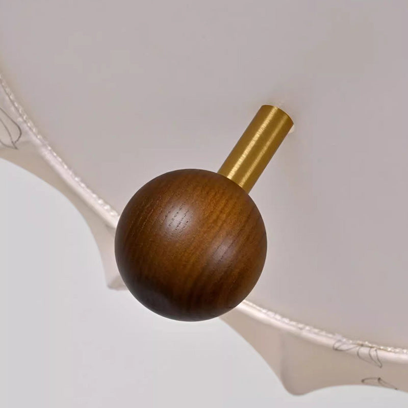 Suspension Luminaire 1 Lumière en Châtaignier Traditionnel Français avec Fer et Bois de Frêne pour Chambre 
