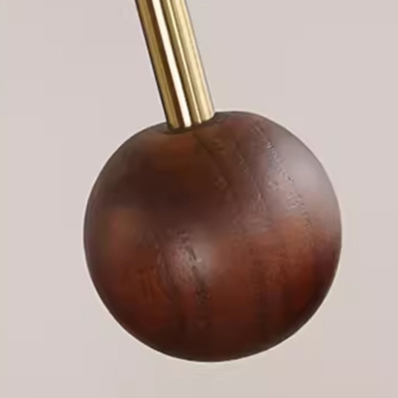 Suspension Luminaire 1 Lumière en Châtaignier Traditionnel Français avec Fer et Bois de Frêne pour Chambre 