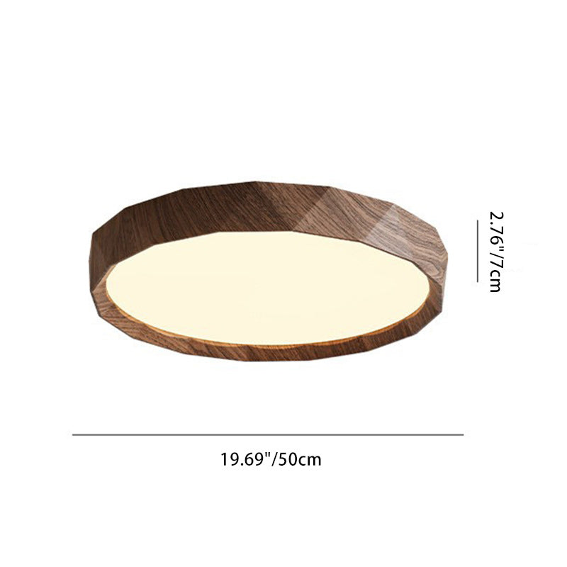 Luz de techo LED empotrada de hierro redonda tradicional japonesa de acrílico para dormitorio 