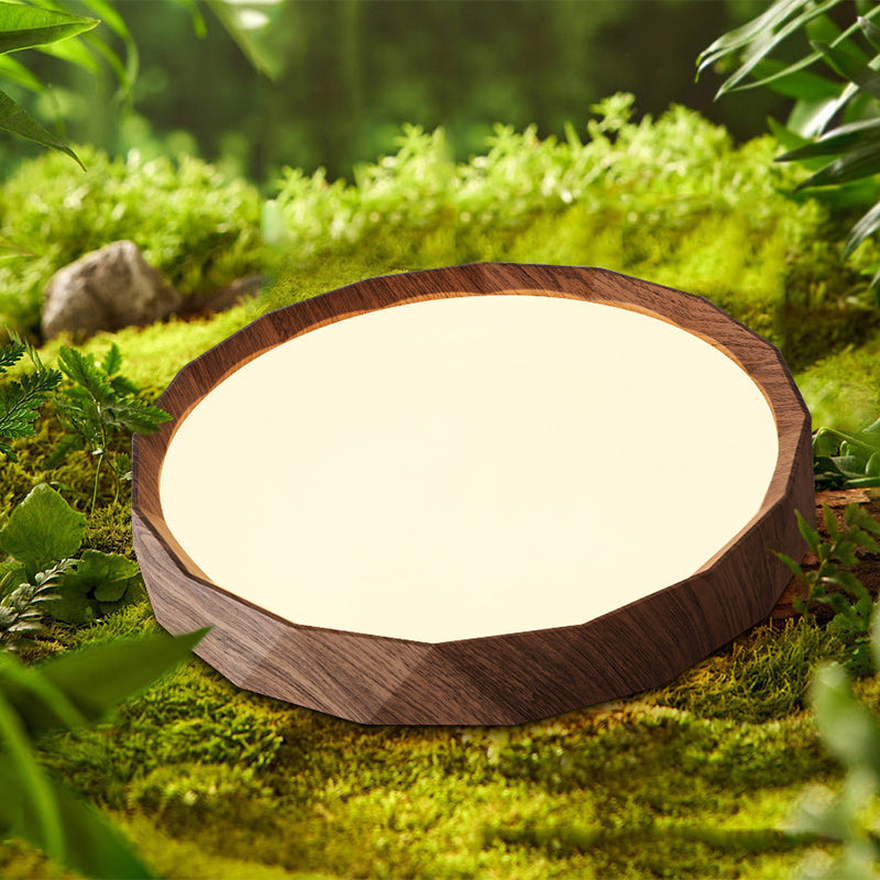 Luz de techo LED empotrada de hierro redonda tradicional japonesa de acrílico para dormitorio 