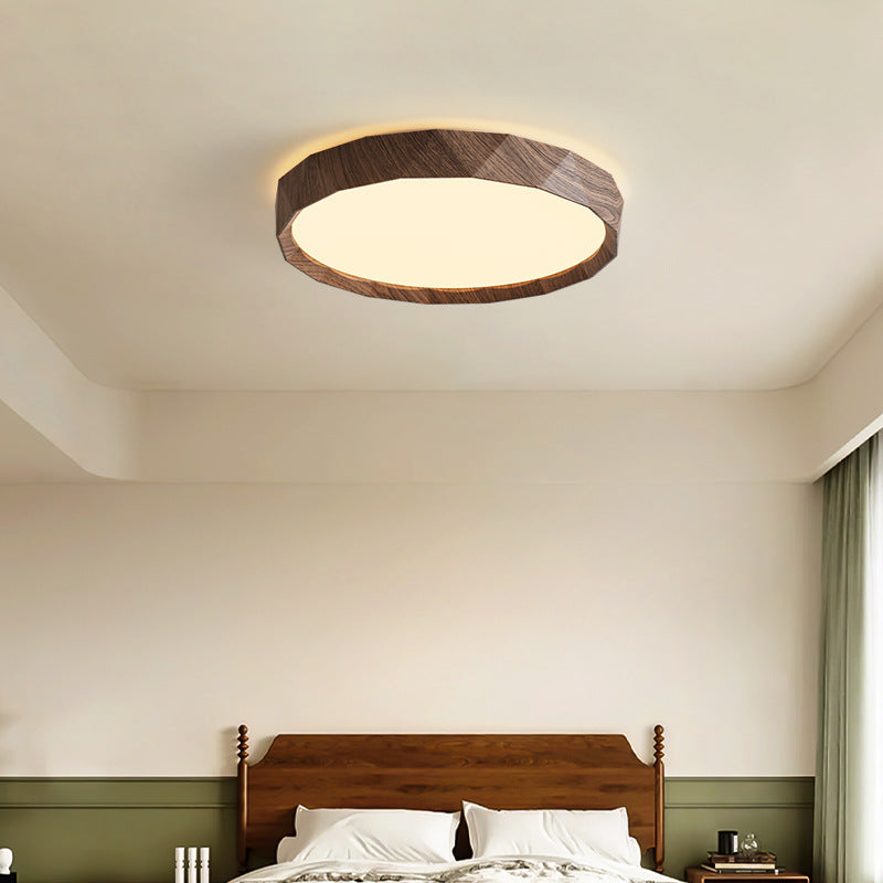Luz de techo LED empotrada de hierro redonda tradicional japonesa de acrílico para dormitorio 
