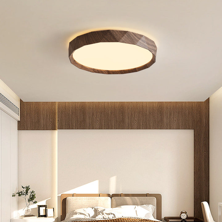 Plafonnier rond en fer traditionnel japonais à LED en acrylique pour chambre à coucher 
