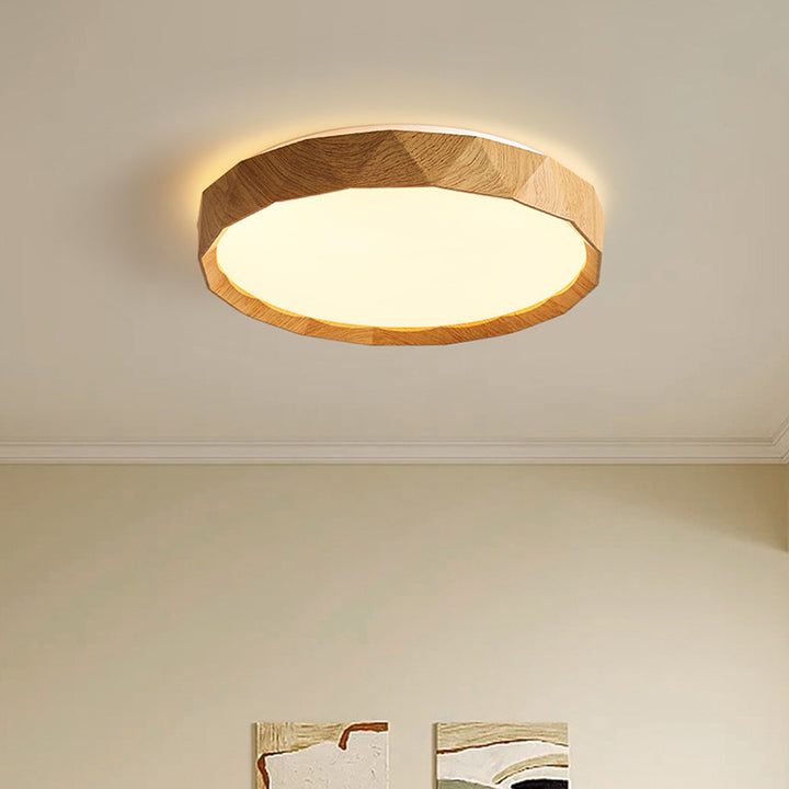 Luz de techo LED empotrada de hierro redonda tradicional japonesa de acrílico para dormitorio 