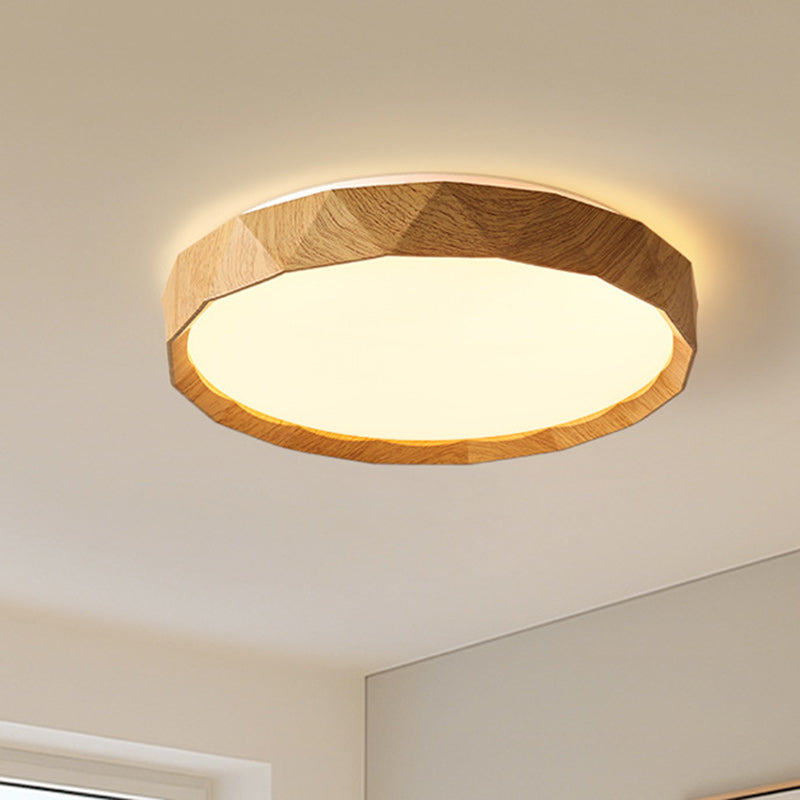 Luz de techo LED empotrada de hierro redonda tradicional japonesa de acrílico para dormitorio 