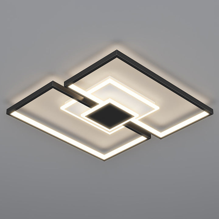 Plafonnier LED carré en fer et acrylique scandinave contemporain pour chambre 