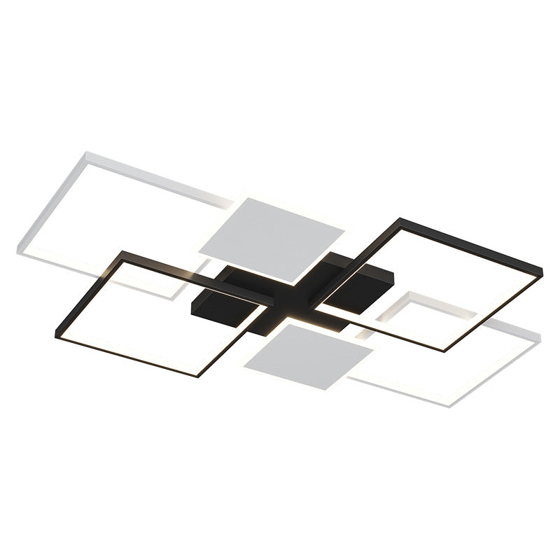 Plafonnier LED carré en fer et acrylique scandinave contemporain pour chambre 