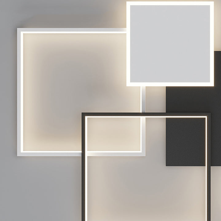 Plafonnier LED carré en fer et acrylique scandinave contemporain pour chambre 