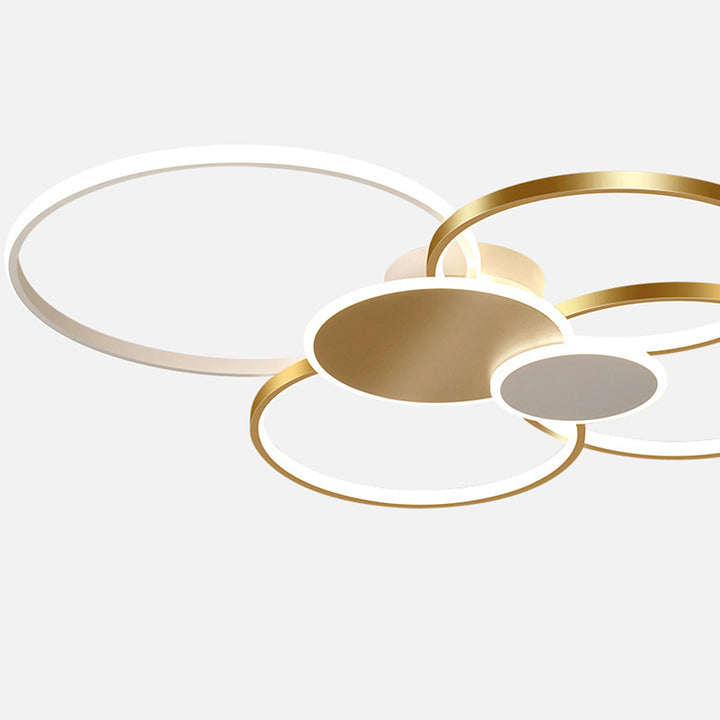 Moderne minimalistische Kreis Eisen Silikon Acryl LED Semi-Flush Mount Deckenleuchte für Schlafzimmer 