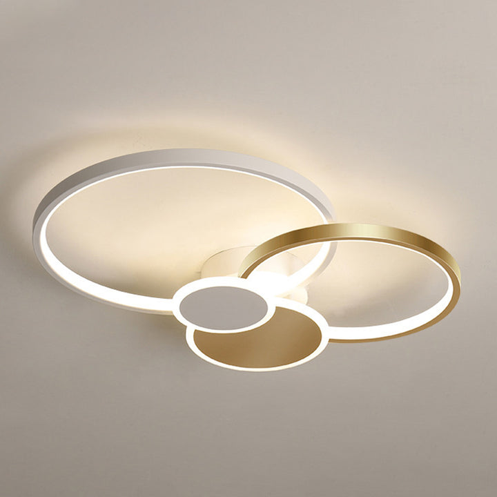 Moderne minimalistische Kreis Eisen Silikon Acryl LED Semi-Flush Mount Deckenleuchte für Schlafzimmer 