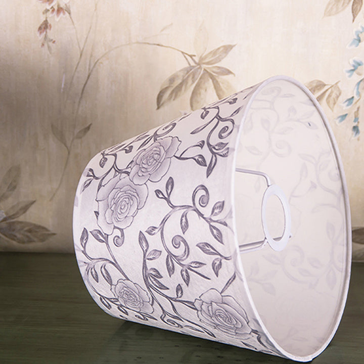 Lámpara de Mesa de 1 Luz de Tela Cerámica Esférica Vintage Tradicional para Dormitorio 