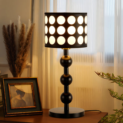 Traditionelle französische Zylinder-Tischlampe aus Eichenstoff mit 1 Licht für Schlafzimmer 
