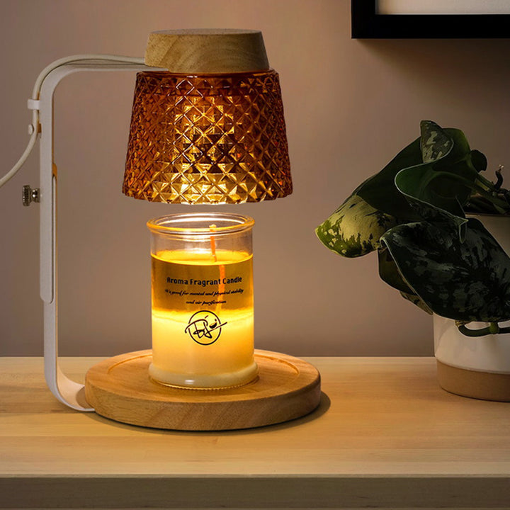 Lampe de table en métal et verre Art déco moderne à 1 lumière en forme de frustum avec cire fondue pour chambre 