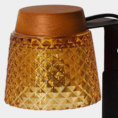 Moderne Art Deco Frustum Metall Glas 1-Licht Schmelzwachs Tischlampe für Schlafzimmer 