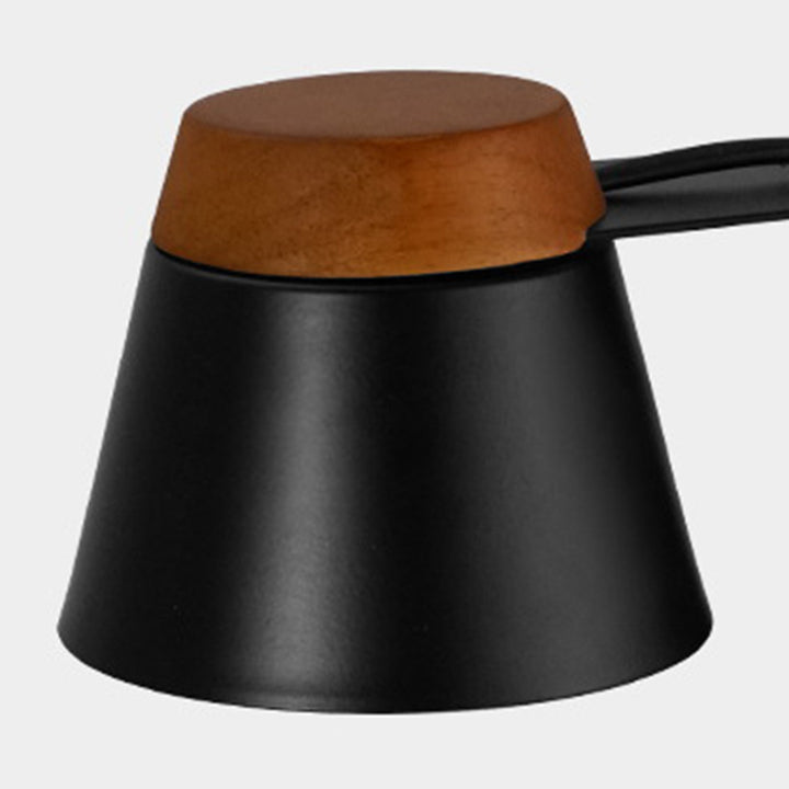Lampe de table en métal et verre Art déco moderne à 1 lumière en forme de frustum avec cire fondue pour chambre 