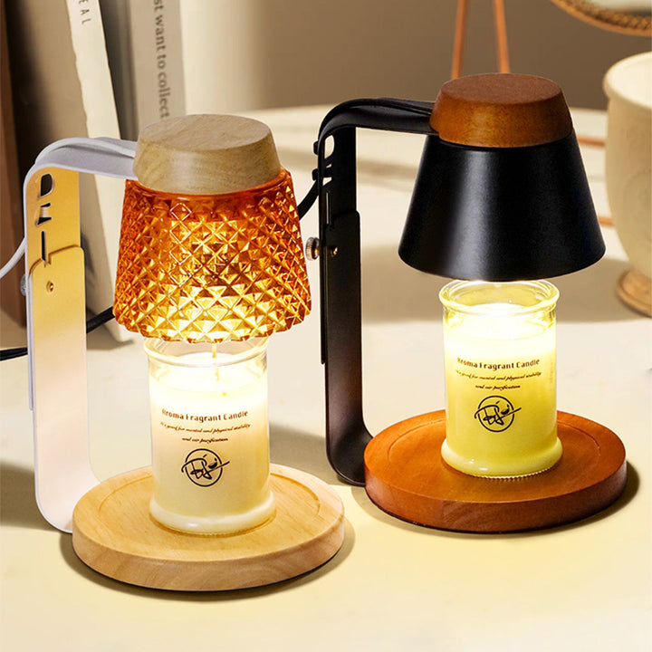 Lampe de table en métal et verre Art déco moderne à 1 lumière en forme de frustum avec cire fondue pour chambre 