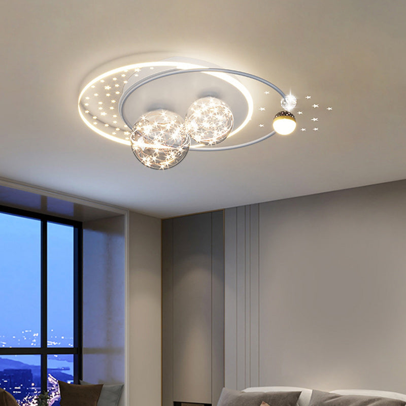 Étoile créative contemporaine ronde en fer et acrylique LED plafonnier pour chambre 