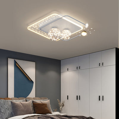 Étoile créative contemporaine ronde en fer et acrylique LED plafonnier pour chambre 