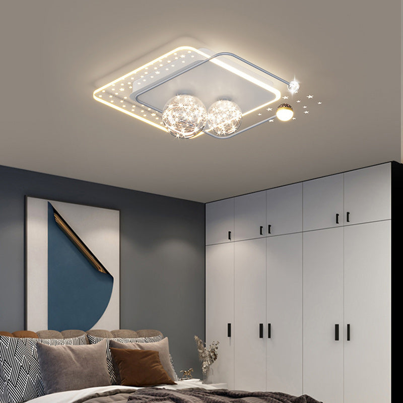 Étoile créative contemporaine ronde en fer et acrylique LED plafonnier pour chambre 