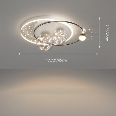 Étoile créative contemporaine ronde en fer et acrylique LED plafonnier pour chambre 