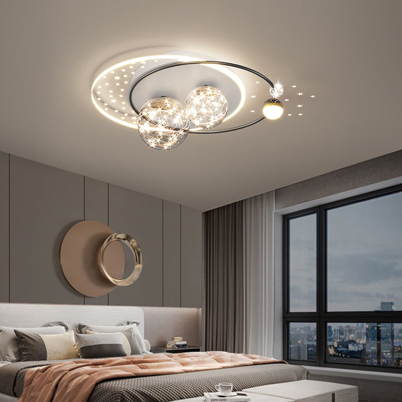 Étoile créative contemporaine ronde en fer et acrylique LED plafonnier pour chambre 