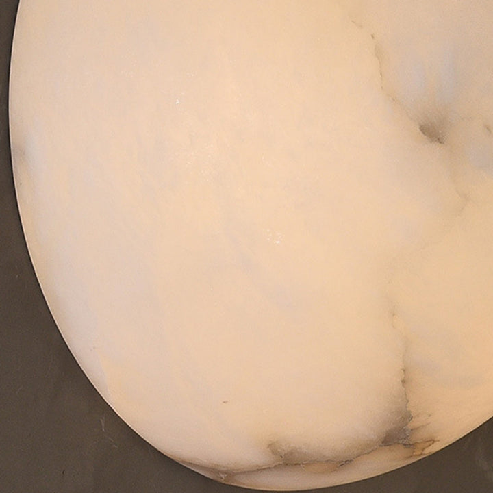 Applique murale contemporaine scandinave ronde en cuivre et marbre à 1 lumière pour chambre à coucher 