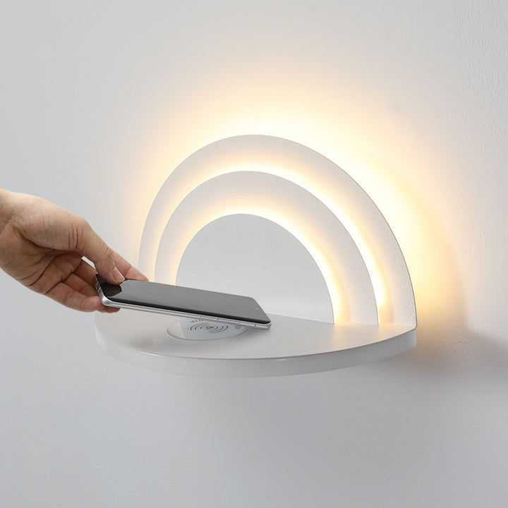 Moderne minimalistische Halbkreis Eisen Acryl LED Wandleuchte Lampe für Schlafzimmer 