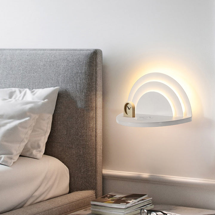 Moderne minimalistische Halbkreis Eisen Acryl LED Wandleuchte Lampe für Schlafzimmer 