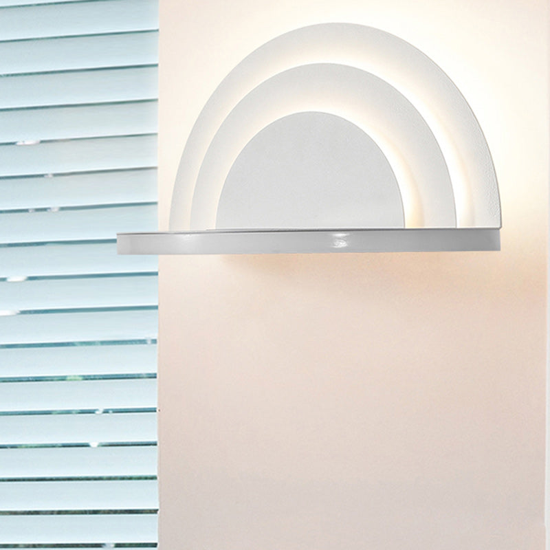 Moderne minimalistische Halbkreis Eisen Acryl LED Wandleuchte Lampe für Schlafzimmer 