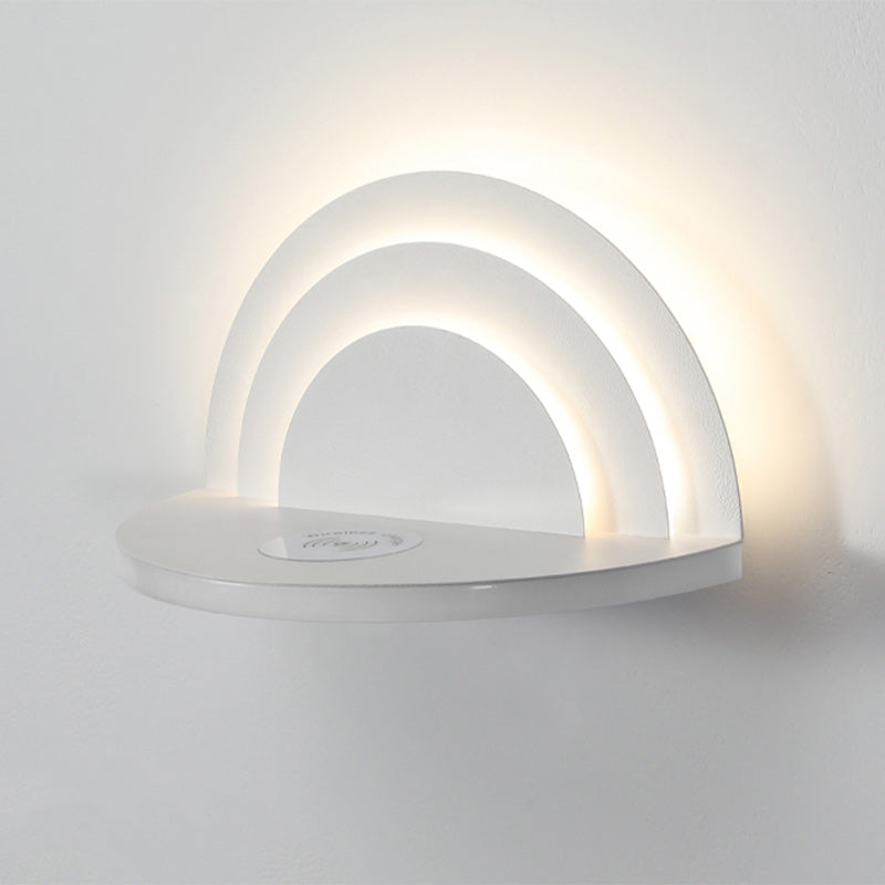 Moderne minimalistische Halbkreis Eisen Acryl LED Wandleuchte Lampe für Schlafzimmer 