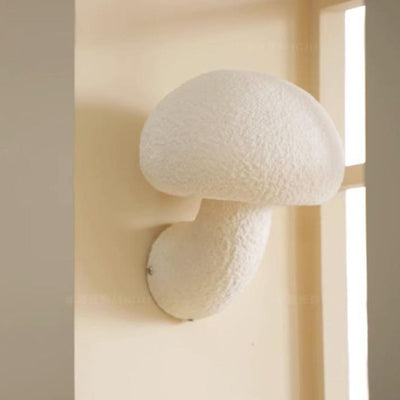 Contemporary Creative Mushroom Resin 1-Light Wall Sconce Lamp For Bedroom
