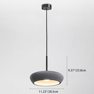 Contemporary Scandinavian Round Iron Plaster LED Pendant Light For Living Room