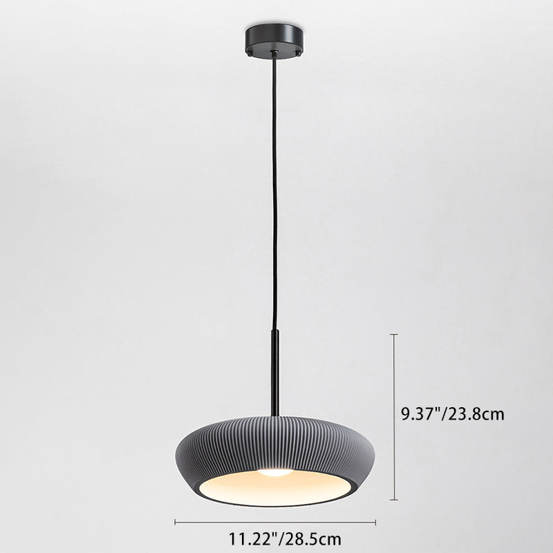Contemporary Scandinavian Round Iron Plaster LED Pendant Light For Living Room