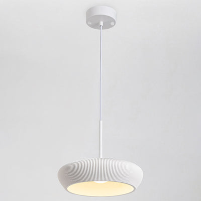 Contemporary Scandinavian Round Iron Plaster LED Pendant Light For Living Room