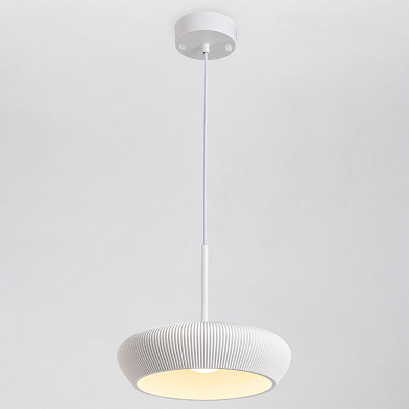 Contemporary Scandinavian Round Iron Plaster LED Pendant Light For Living Room