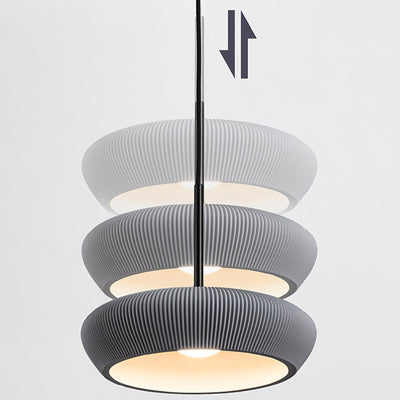 Contemporary Scandinavian Round Iron Plaster LED Pendant Light For Living Room