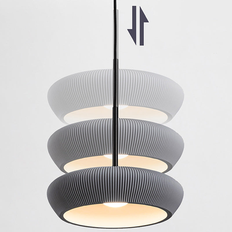 Contemporary Scandinavian Round Iron Plaster LED Pendant Light For Living Room