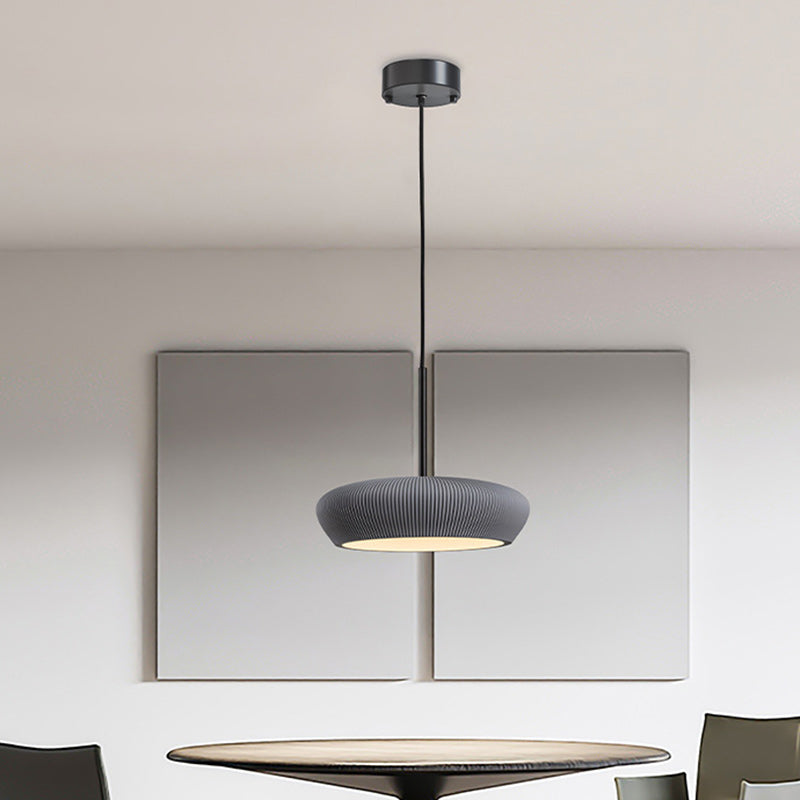 Contemporary Scandinavian Round Iron Plaster LED Pendant Light For Living Room