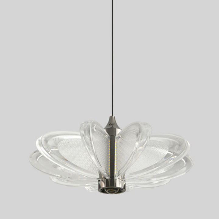Contemporary Scandinavian Petal Round Acrylic Aluminum LED Pendant Light For Bedroom