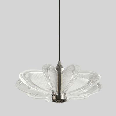 Contemporary Scandinavian Petal Round Acrylic Aluminum LED Pendant Light For Bedroom