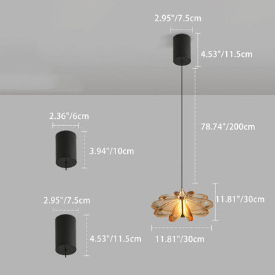 Contemporary Scandinavian Petal Round Acrylic Aluminum LED Pendant Light For Bedroom