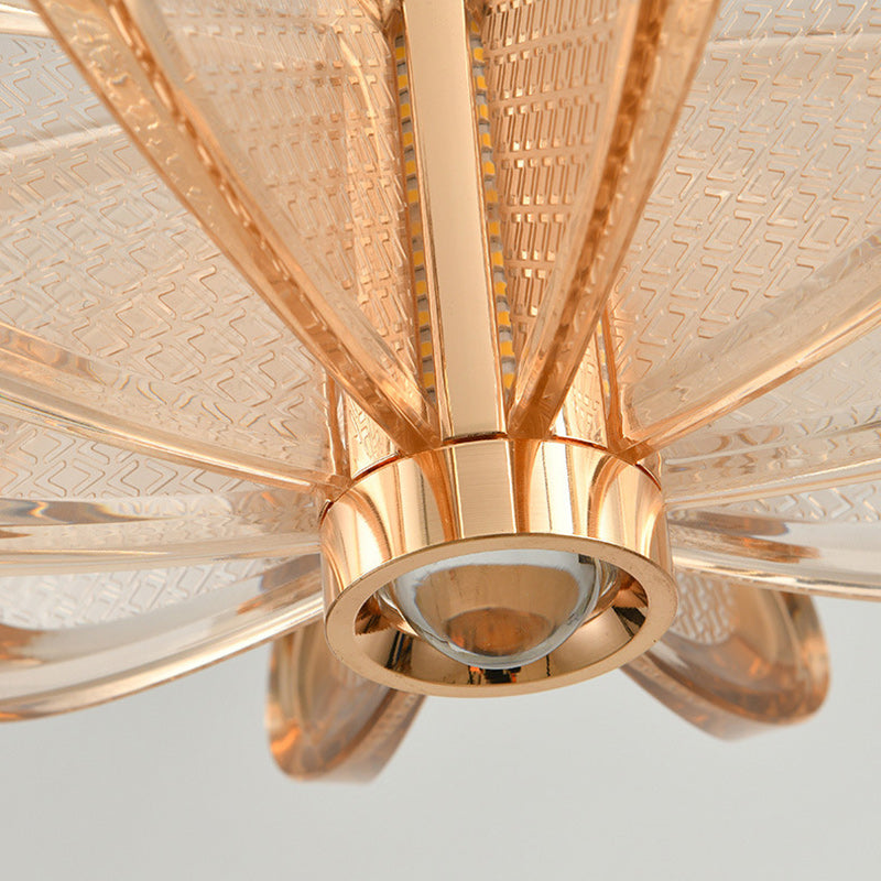 Contemporary Scandinavian Petal Round Acrylic Aluminum LED Pendant Light For Bedroom