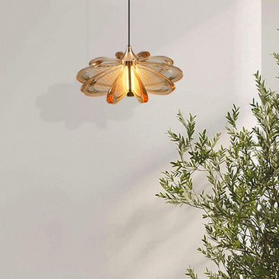 Contemporary Scandinavian Petal Round Acrylic Aluminum LED Pendant Light For Bedroom
