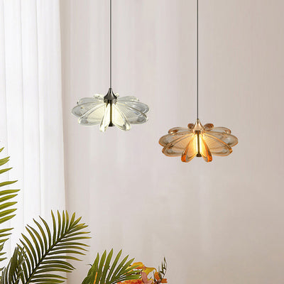 Contemporary Scandinavian Petal Round Acrylic Aluminum LED Pendant Light For Bedroom