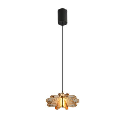 Contemporary Scandinavian Petal Round Acrylic Aluminum LED Pendant Light For Bedroom