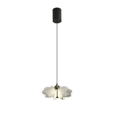 Contemporary Scandinavian Petal Round Acrylic Aluminum LED Pendant Light For Bedroom