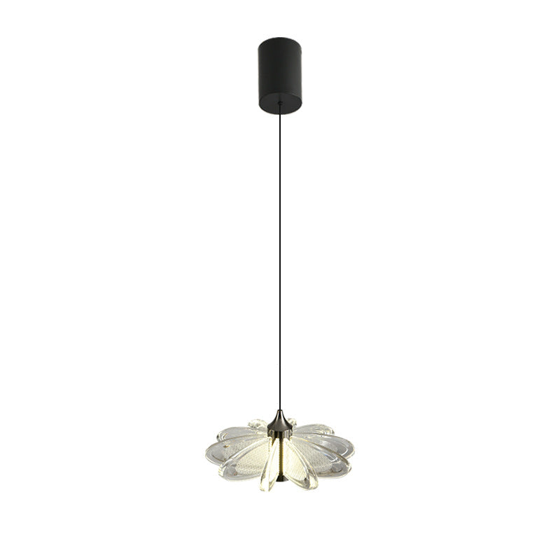 Contemporary Scandinavian Petal Round Acrylic Aluminum LED Pendant Light For Bedroom