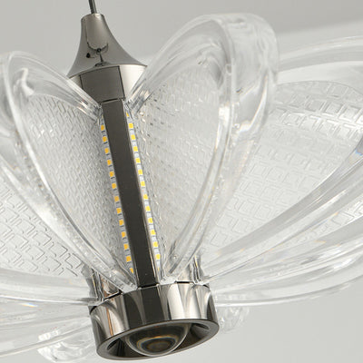 Contemporary Scandinavian Petal Round Acrylic Aluminum LED Pendant Light For Bedroom