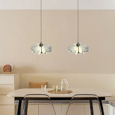 Contemporary Scandinavian Petal Round Acrylic Aluminum LED Pendant Light For Bedroom