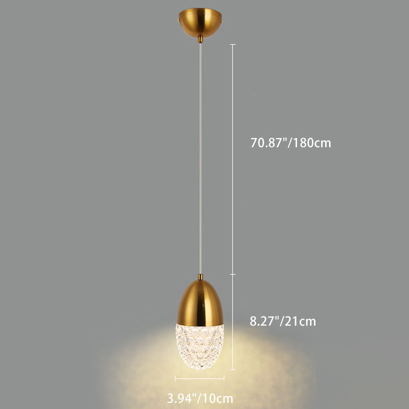 Moderne Luxus ovale Metallglas LED Pendelleuchte für Schlafzimmer 