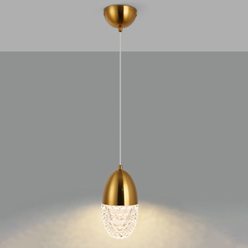 Moderne Luxus ovale Metallglas LED Pendelleuchte für Schlafzimmer 